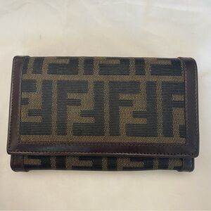 FENDI Zucca Canvas Compact Wallet